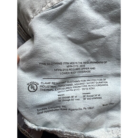 Tyndale FR Jeans Men’s 38x32 Flame Resistant FLF 800 15 CAL CAT 2 NFPA 2112 USA - Picture 11 of 12